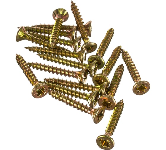 Универсальные шурупы Зубр для дерева ДСП ДВП хроматированные PZ 3.5x25 мм ТФ6 18 шт. 4-300406-35-025 1