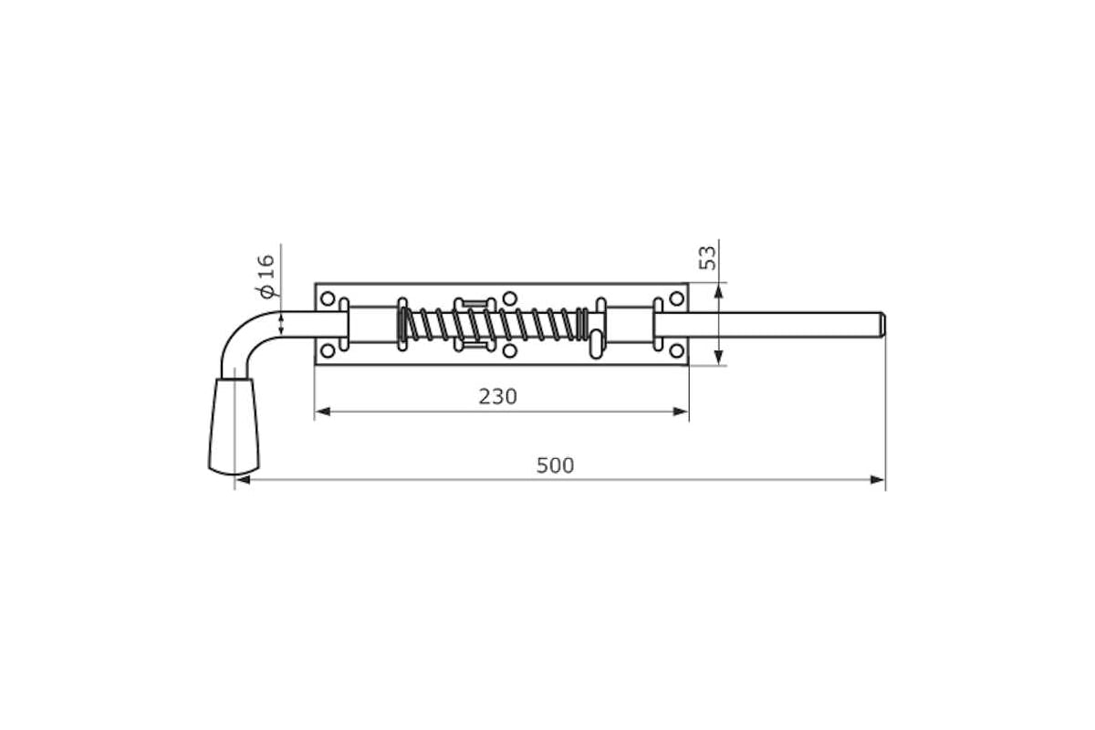 Засов с пружиной Домарт ЗСП-500 мод.2 цинк 171114 - выгодная цена ...