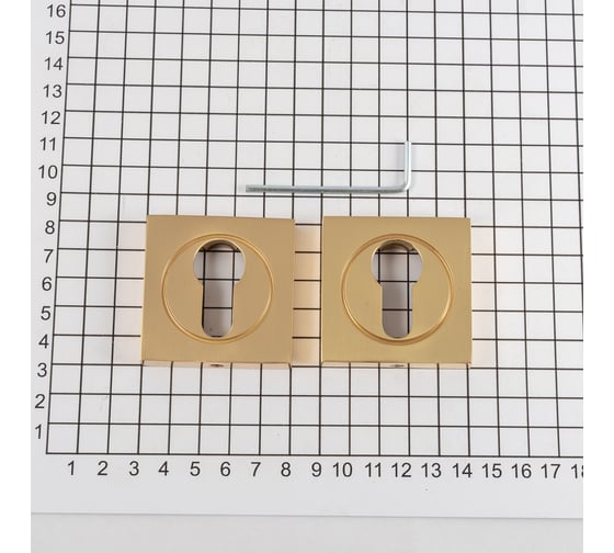 Розетка DOORLOCK DL M03/S PZ OLV-15 полированная латунь, квадратная розетка 73575