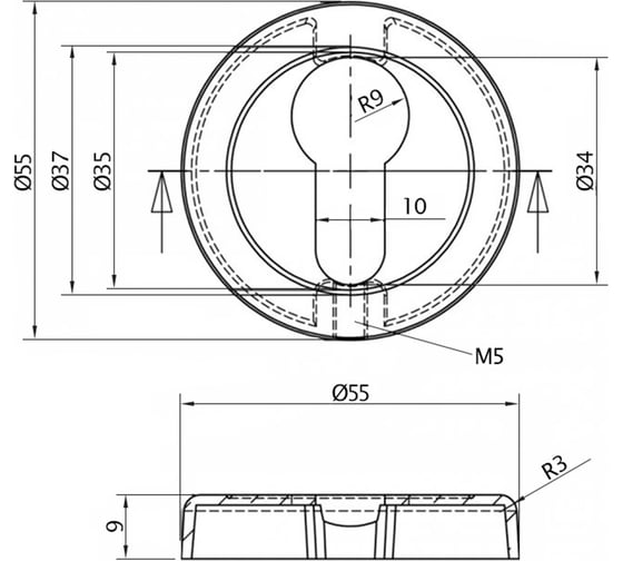 Розетка DOORLOCK DL M03/55 PZ OLV-15 полированная латунь 73547