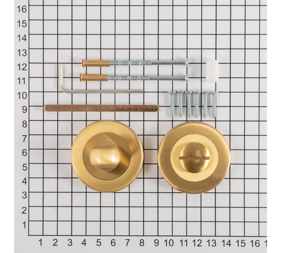 Поворотная кнопка DOORLOCK DL M08/Y OSV-15 латунь матовая A=35-42 мм, шток 5/8 мм 73543