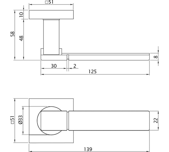 Ручка DOORLOCK DL Звездная линия Blazar M011 SCB/OC матированный/полированный хром A=35-55 мм 73550