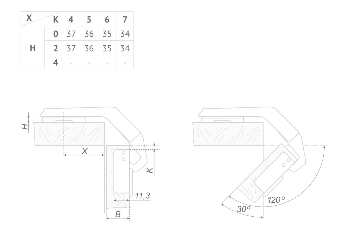 Петля мебельная dwg