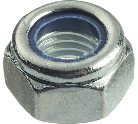 Шестигранные гайки со стопорным кольцом Профикреп DIN985 Zn пакет, М6 10 шт 112994