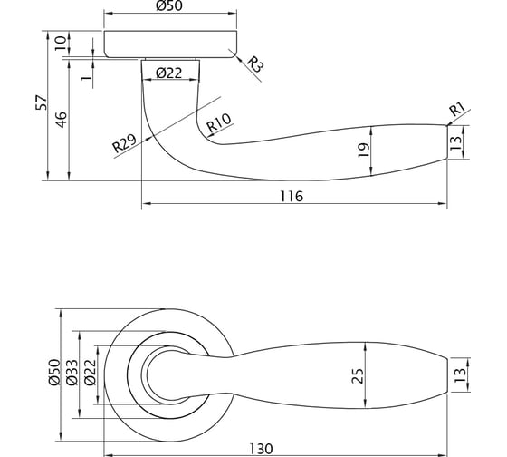 Ручка DOORLOCK DL Звездная линия Callipso M095 SCB матированный хром A=35-55 мм 73501