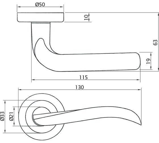 Ручка DOORLOCK DL Звездная линия Irida M033 OC полированный хром A=35-55 мм 73508