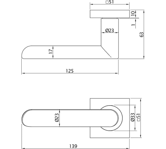 Ручка DOORLOCK DL Звездная линия Libra M008 SCB матированный хром A=35-55 мм 73553