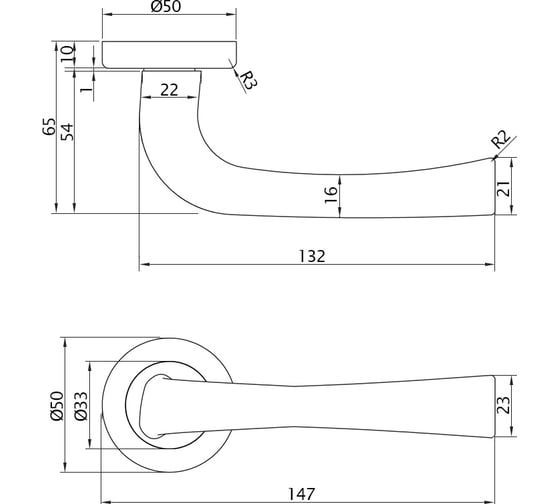 Ручка DOORLOCK DL M101/Y Capella OSV-15 латунь матовая A=35-55 мм 73513