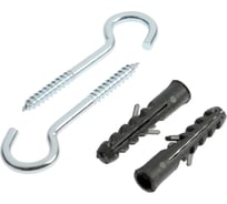 Шуруп-полукольцо с дюбелем ТУНДРА 10 мм, белый цинк, 2 шт. 9411418