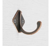 Крючок мебельный ТУНДРА KM1001AC, однорожковый, цвет медь 1866141