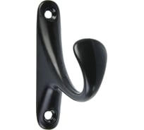 Крючок мебельный ТУНДРА KM1005BL, однорожковый, черный 3758775