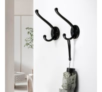 Мебельный крючок CAPPIO LINE, двухрожковый, цвет черный 7599954