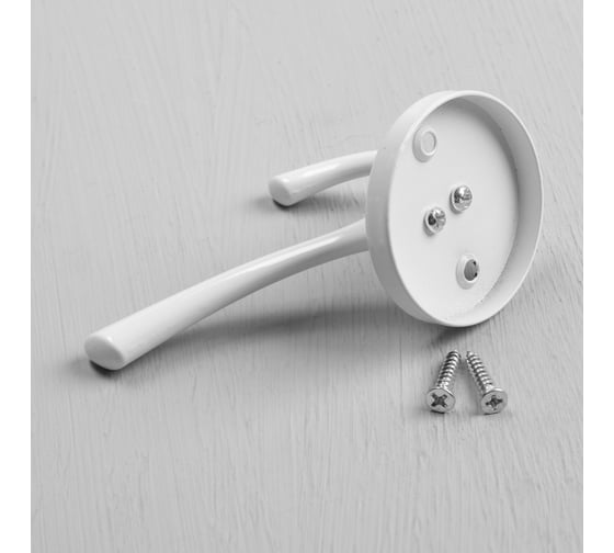 Мебельный крючок CAPPIO SIMPLE, двухрожковый, цвет белый 9617929