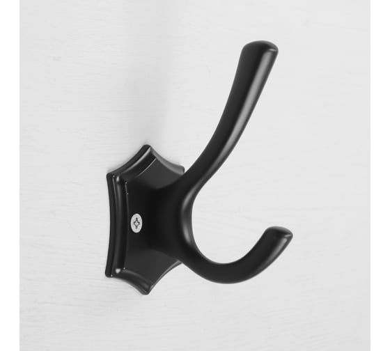 Мебельный крючок CAPPIO KMC009BL двухрожковый, цвет черный 9352490