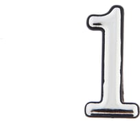 Дверная цифра ТУНДРА "1", пластиковая, цвет хром 4491278