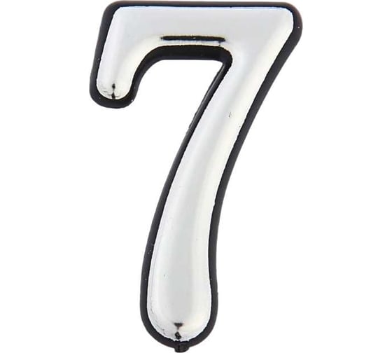 Дверная цифра ТУНДРА "7", пластиковая, цвет хром 4491284
