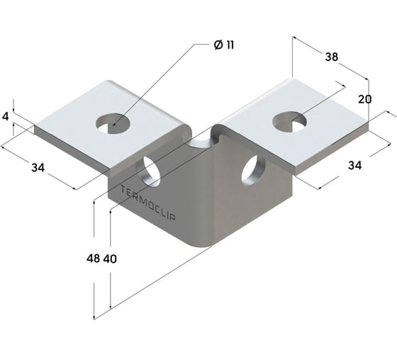 Уголок Termoclip 3D двусторонний 38-41 4F4 9254003