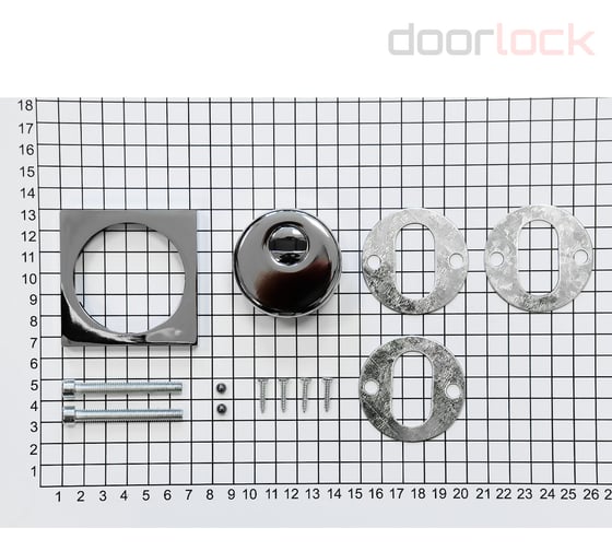 Броненакладка защитная врезная Doorlock dl pro6225s cp полированный хром, квадратная розетка, hrc50 73383