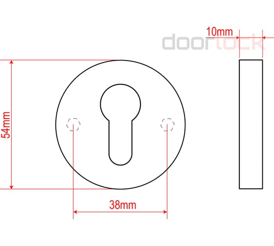 Гарнитур Doorlock v 038/f/8/c/ss bl черный, u-form, под цилиндр, шпиндель 8 мм 79151