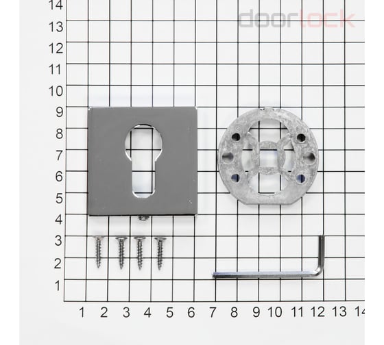 Ключевина под цилиндр Doorlock dl es02/s/с cp полированный хром, квадратная розетка, 1 шт. 73388