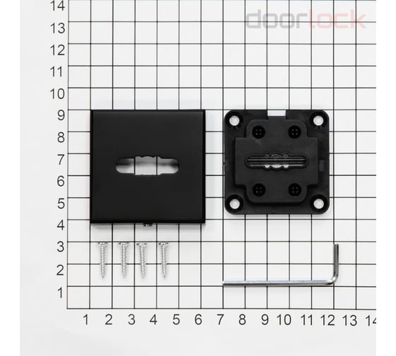 Ключевина сувальдная Doorlock dl es01/s/l/a bl черная, квадратная розетка, автоматическая шторка, 1 шт. 73390
