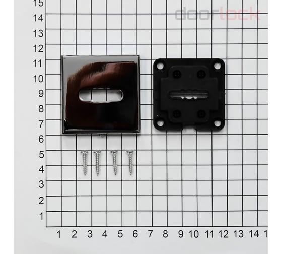 Ключевина сувальдная Doorlock dl es01/s/l/a cp полированный хром, квадратная розетка, автоматическая шторка, 1 шт. 73379