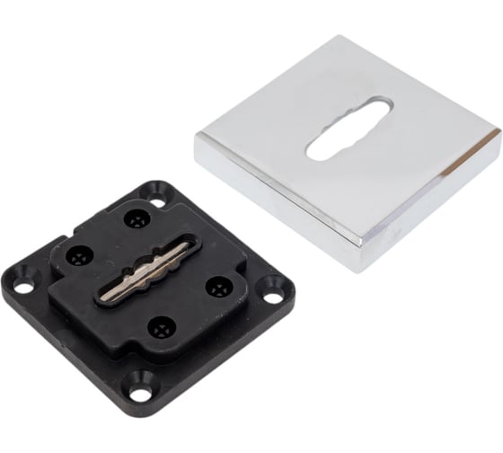 Ключевина сувальдная Doorlock dl es01/s/l/a cp полированный хром, квадратная розетка, автоматическая шторка, 1 шт. 73379