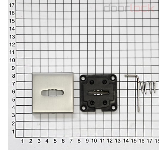 Ключевина сувальдная Doorlock dl es01/s/l/a mbsn матовый никель, квадратная розетка, автоматическая шторка, 1 шт. 73375