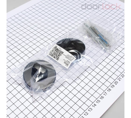 Поворотная кнопка  Doorlock v e08/wc/6/rg/ss bl черная, с индикатором, шпиндель 6 мм 79153
