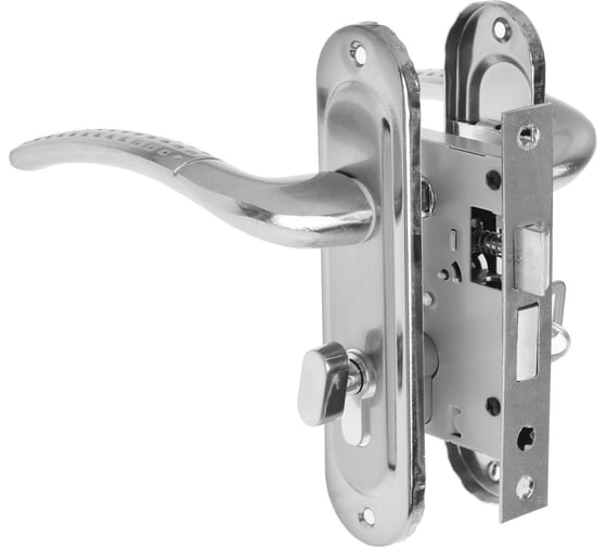 Замок врезной LOCKLAND RD002 с ручкой, 3 ключа, цвет хром 9632393