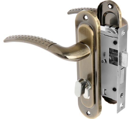 Замок врезной LOCKLAND RD002 с ручкой, 3 ключа, цвет бронза 9632394
