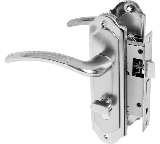 Замок врезной LOCKLAND RD001 с ручкой, 3 ключа, цвет хром 9632389