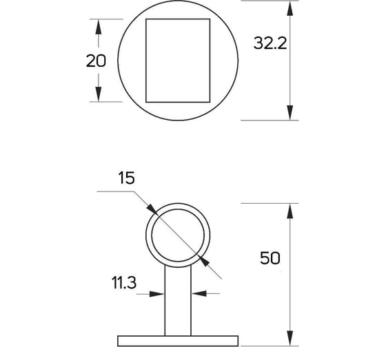 Дверной ограничитель на ручку LOCKLAND d=15 мм, h=50 мм, цвет белый 7116087