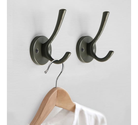 Мебельный крючок CAPPIO SIMPLE, двухрожковый, цвет графит 9617930