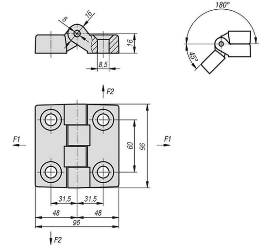 Шарнир KIPP Арт. K1004.008483232
