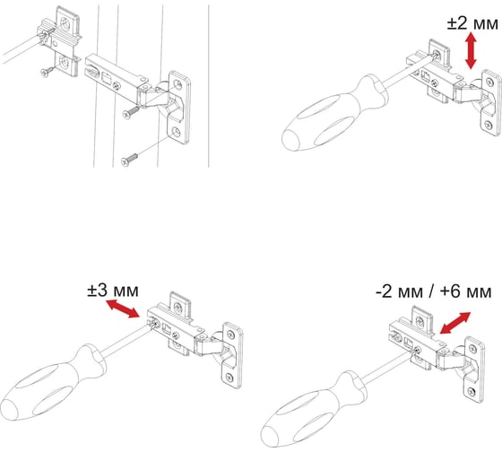 Петля AKS накладная 09, 48 мм, с креплением Н-2, без еврошурупа, 55гр, AK 77794