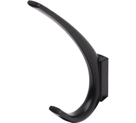 Мебельный крючок AKS SKY, двухрожковый, черный 81524