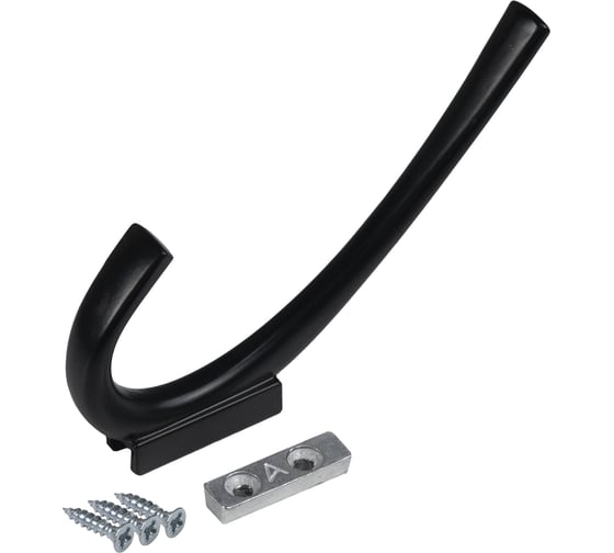 Мебельный крючок AKS SKY, двухрожковый, черный 81524