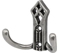 Мебельный крючок AKS PALAZZO 2 рожка, античное серебро 81196