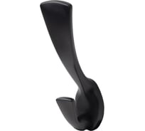 Мебельный крючок AKS QUEEN, черный матовый, двухрожковый 90281