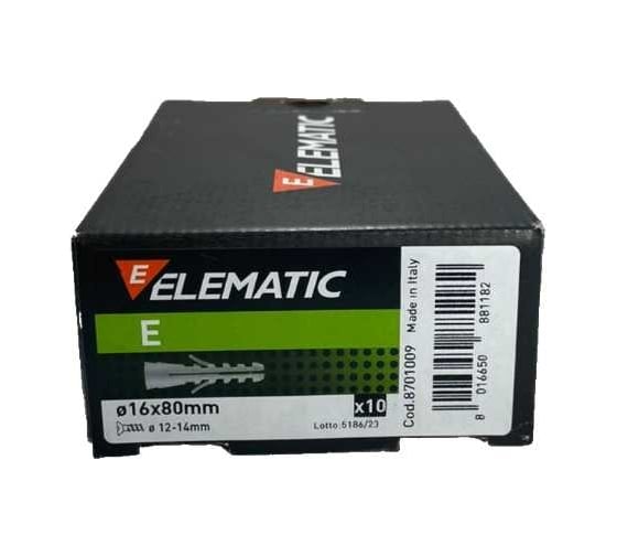 Универсальный потайной дюбель ELEMATIC пластиковый, PA6 E 16x80 мм, 10 шт. 8701009