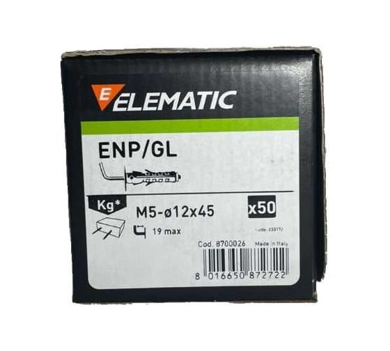 Дюбель с Г-образным крючком Elematic ENP/GL 12x45 GAN 8700026
