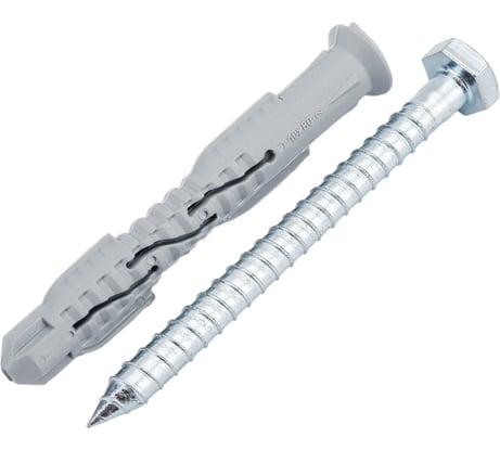 Фасадный дюбель КРЕП-КОМП KENNER Profi нейлон, шуруп под ключ 10х80 100шт фдкп1080
