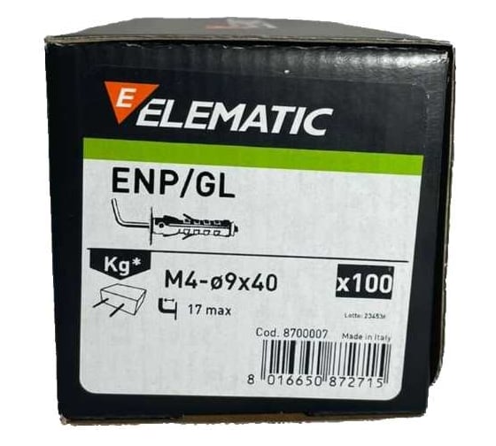 Дюбель с Г-образным крючком Elematic ENP/GL 9x40 GAN 8700007