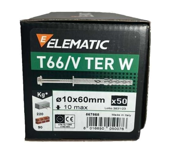 Дюбель фасадный Elematic TER W 10x60/10 567868