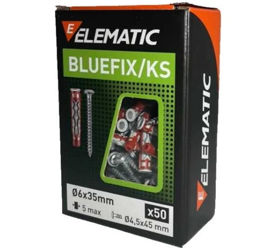 Дюбель с шурупом Elematic BLUEFIX/KS 6x35 568179