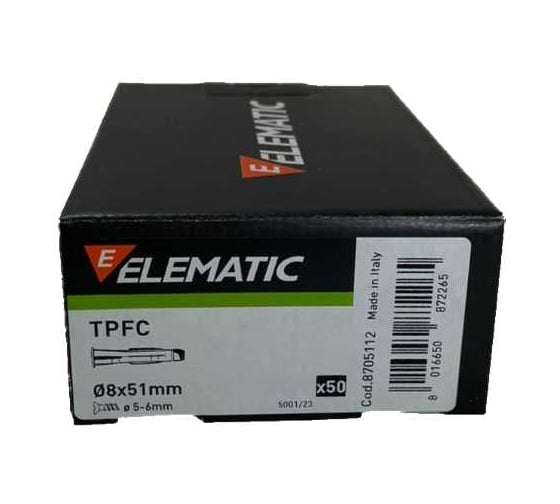 Дюбель пластиковый универсальный Elematic TPFC 8x51 8705112