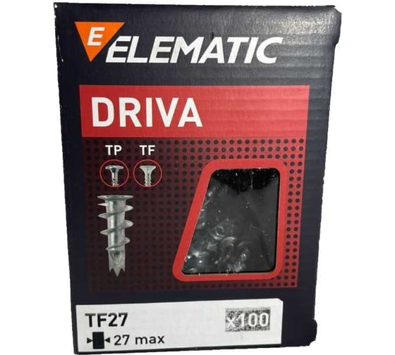 Дюбель винтовой металлический с шурупом Elematic DRIVA TF27 569445
