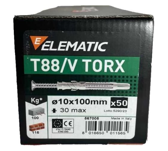 Дюбель-гвоздь потайной Elematic TORX 10x100 567005