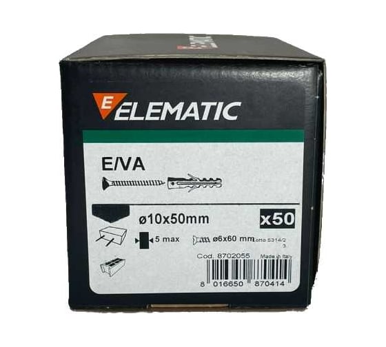 Дюбель потайной с шурупом Elematic PA 6 ES /VA10x50 8702055